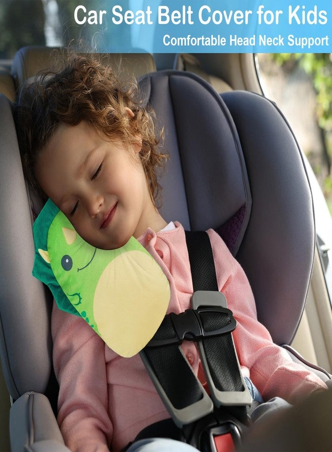FIODAY Seatbelt Covers for Kids Car Seat Strap Pads Seat Belt Pillow Adjust Seat Belt Covers Seatbelt Cushion for Toddler Baby Boys Girls Travel Head Neck Shoulder Support,Green - Image 5